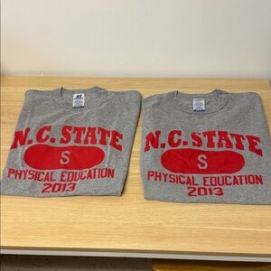 NC STATE PHYSICAL EDUCATION 2013 Vintage Gray Tee with Red Print